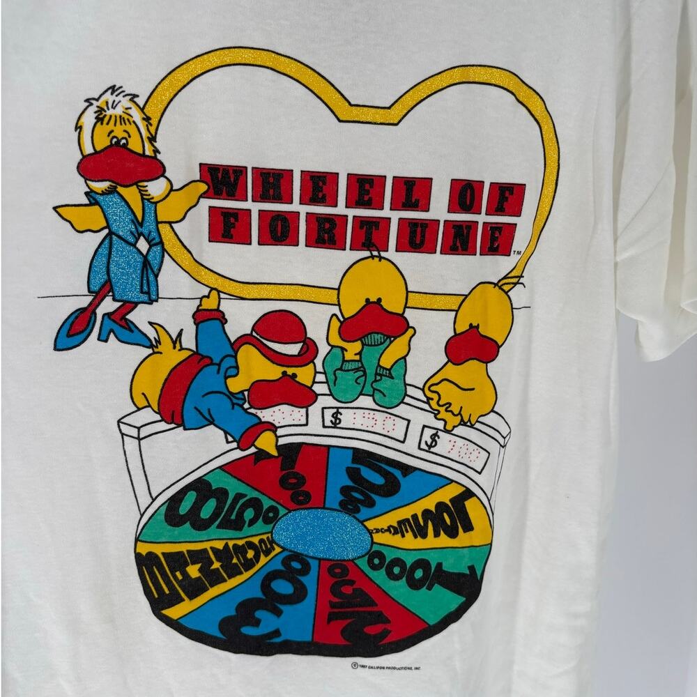 NWT Vintage 80s Wheel Of Fortune Oversized T-Shirt Promo Ducks, One Size, USA